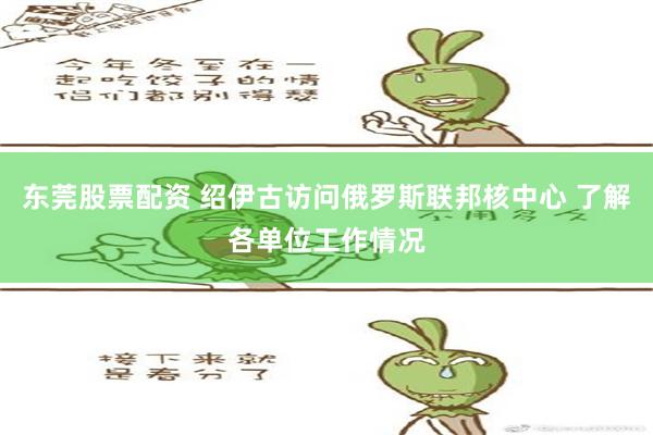 东莞股票配资 绍伊古访问俄罗斯联邦核中心 了解各单位工作情况